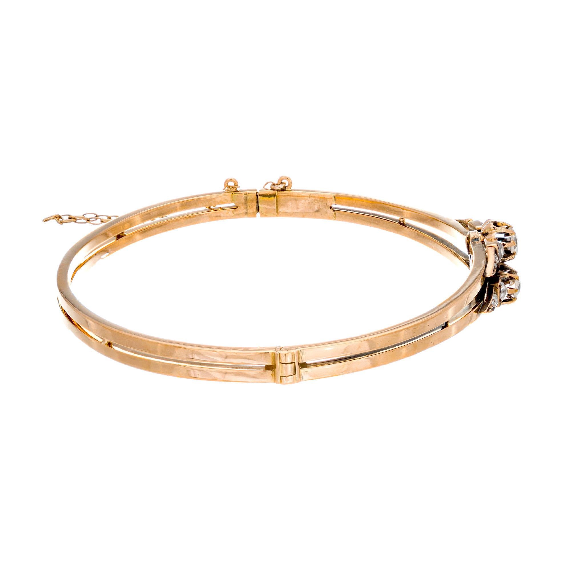 Bracciale in oro con diamanti taglio rosa In condizioni buone in vendita a Stamford, CT
