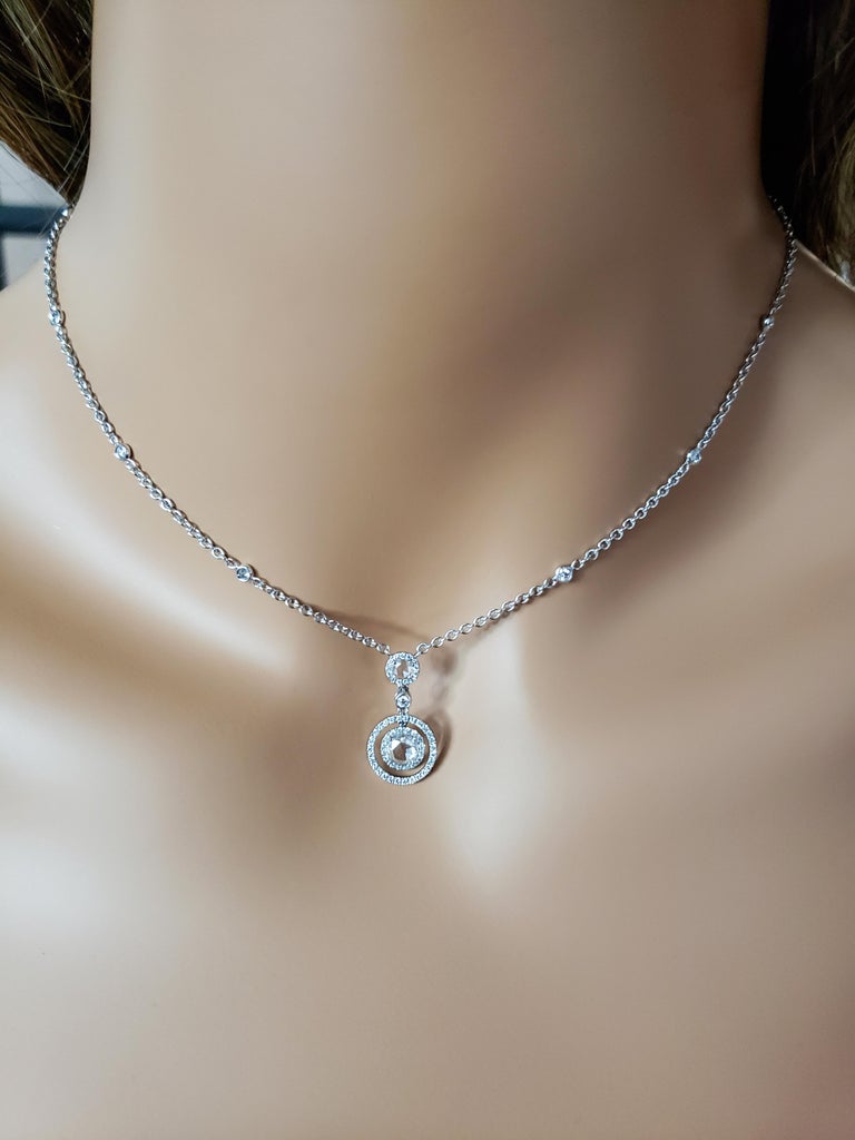 Rose Cut Diamond Halo Pendant Necklace with Diamonds by ...