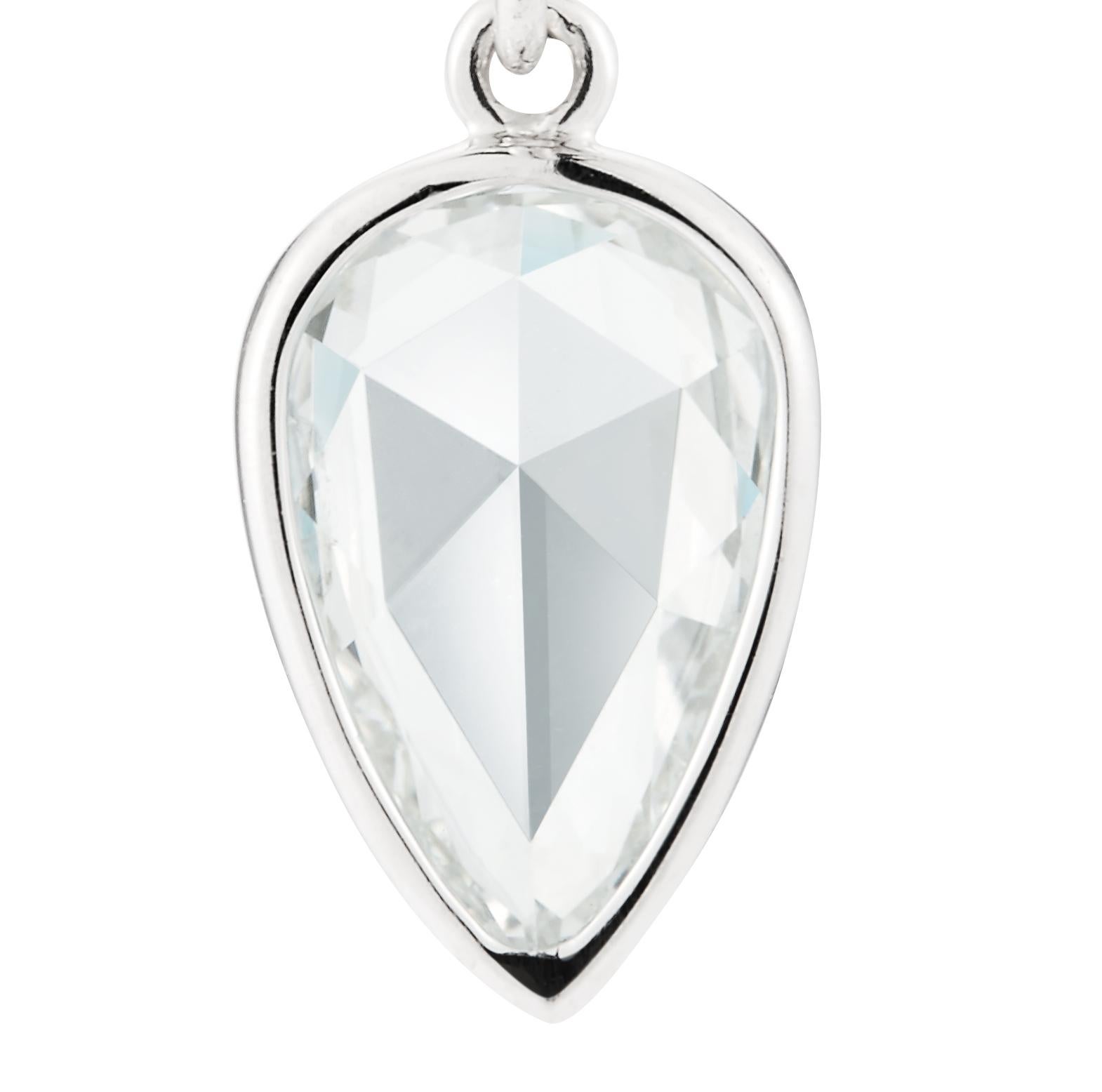 Women's or Men's Rose Cut Diamond Necklace For Sale