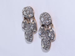 Fred Leighton Rose Cut Diamond Pave Modern Girandole Pendant Earrings