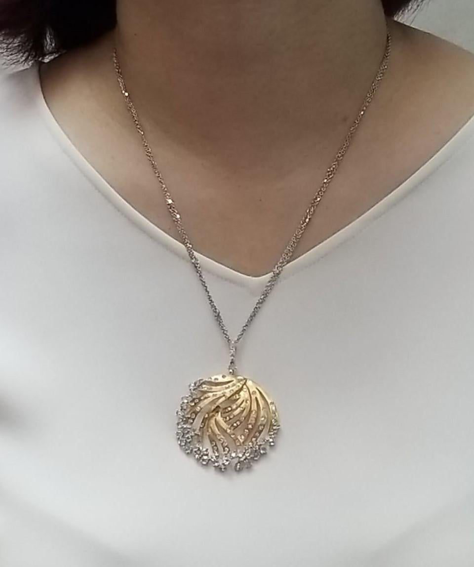 Art Deco Rose Cut Diamond Pendant Necklace 18K Rose Gold For Sale
