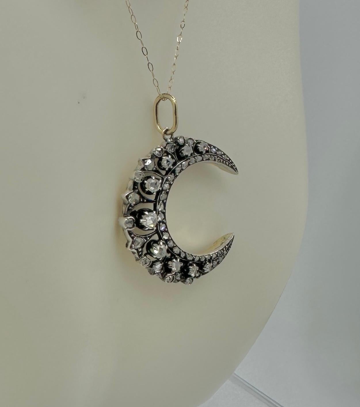 crescent moon with roses