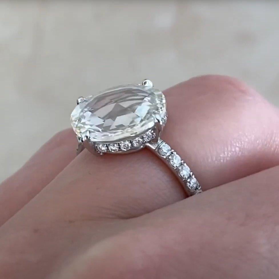 Rose Cut Diamond Prong Ring (GIA Approx. 2.50-Carats), Platinum, I Color, VVS2 In Excellent Condition For Sale In New York, NY