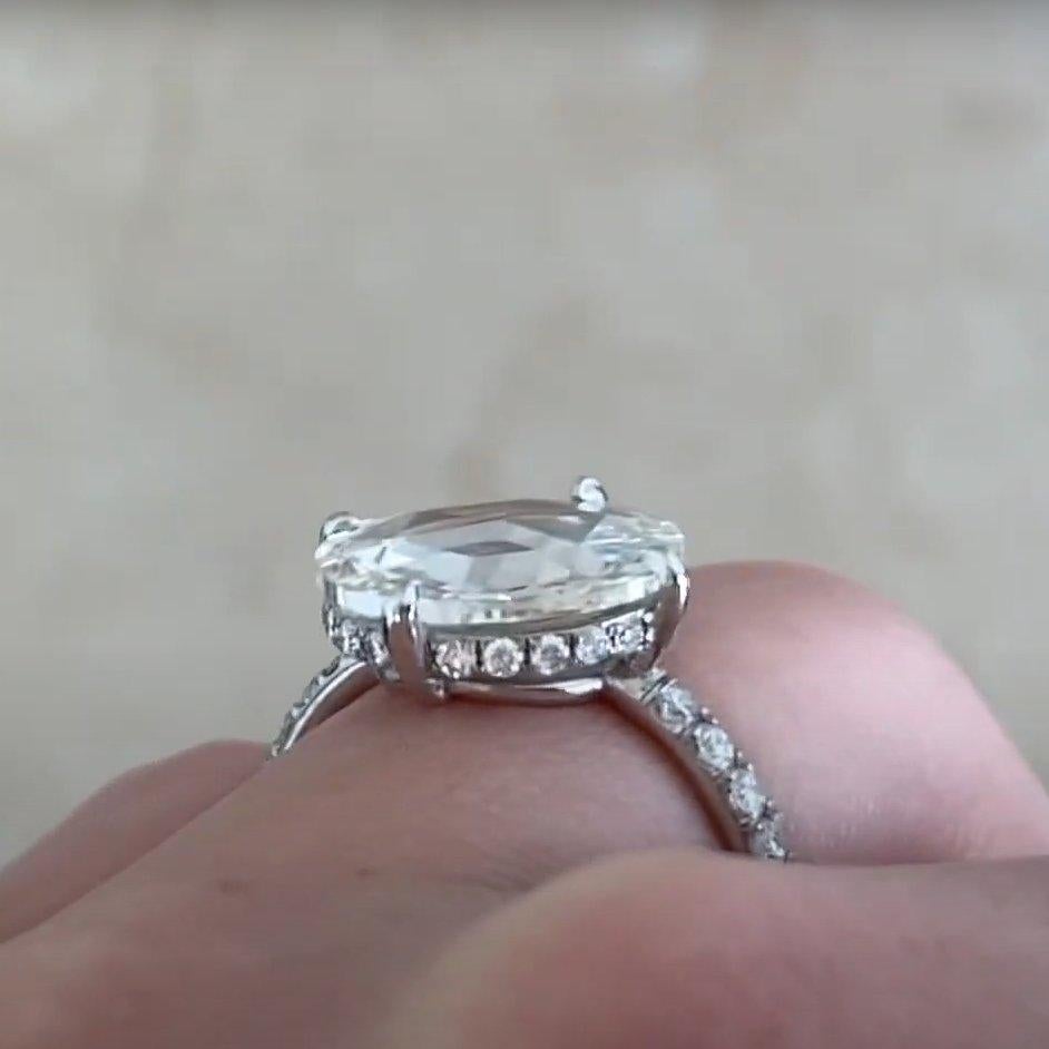 Bague à griffes en platine avec diamants taille rose (environ 2,50 carats, certifiés GIA), couleur I, VVS2 Excellent état - En vente à New York, NY