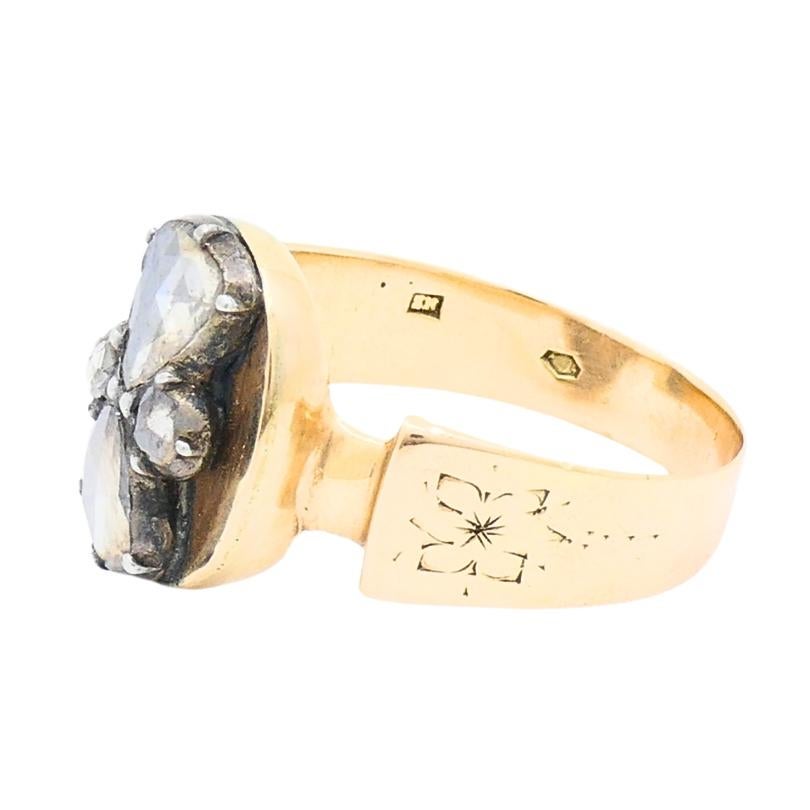 Rose Cut Diamond Ring 14k Gold Vintage Jewelry For Sale 2