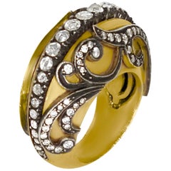 Vintage Rose-Cut Diamond Ring, 24 Karat Finish
