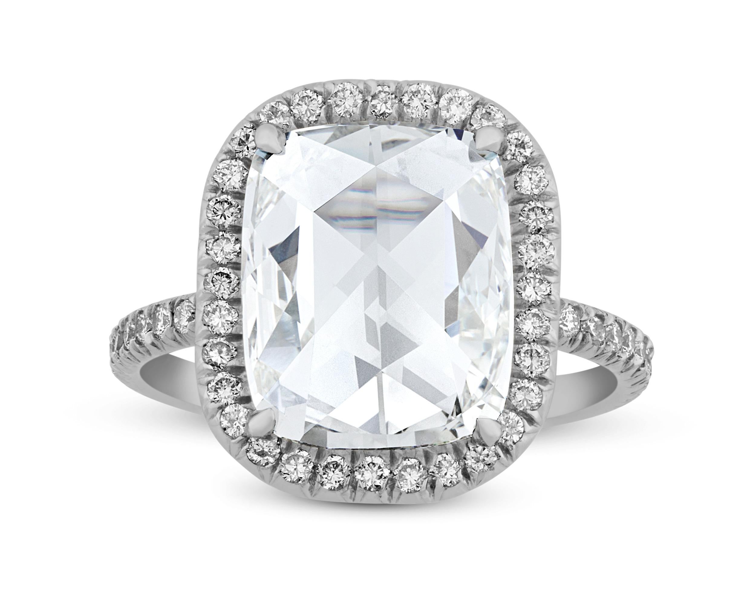 Anillo de diamantes talla rosa, 4,15 quilates Corte rosa en venta
