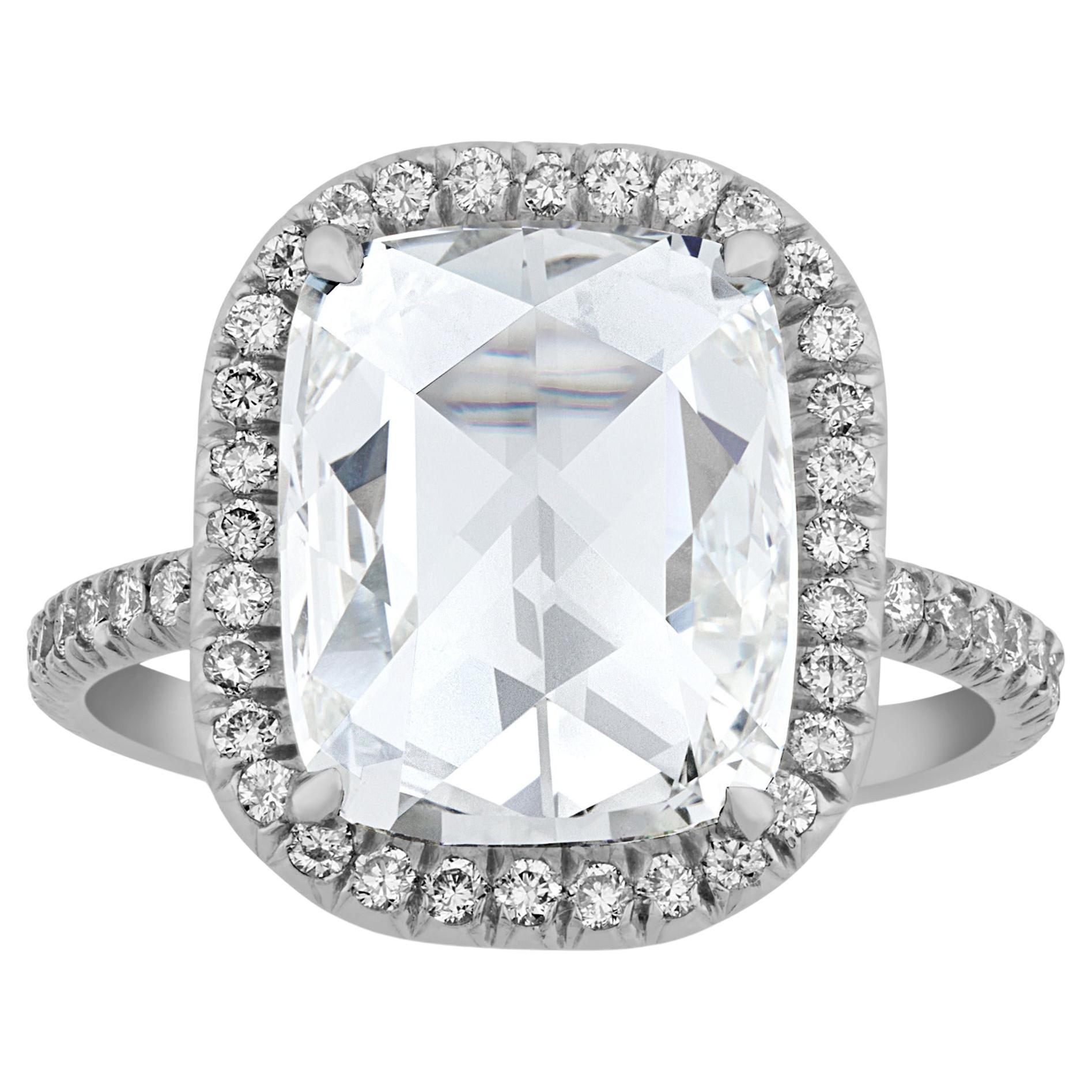 Anillo de diamantes talla rosa, 4,15 quilates en venta
