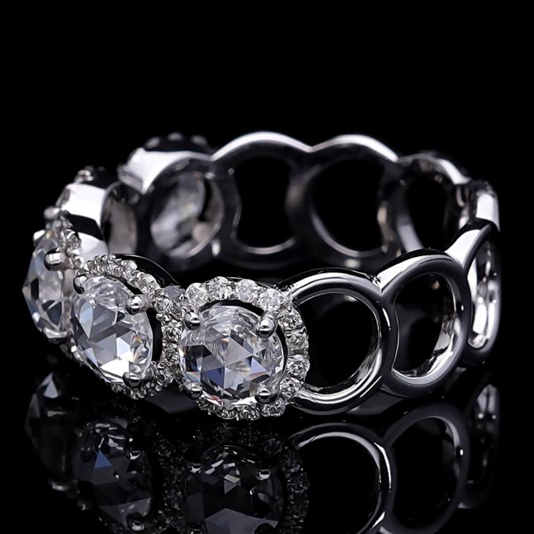 Modern Rose Cut Diamond Ring For Sale