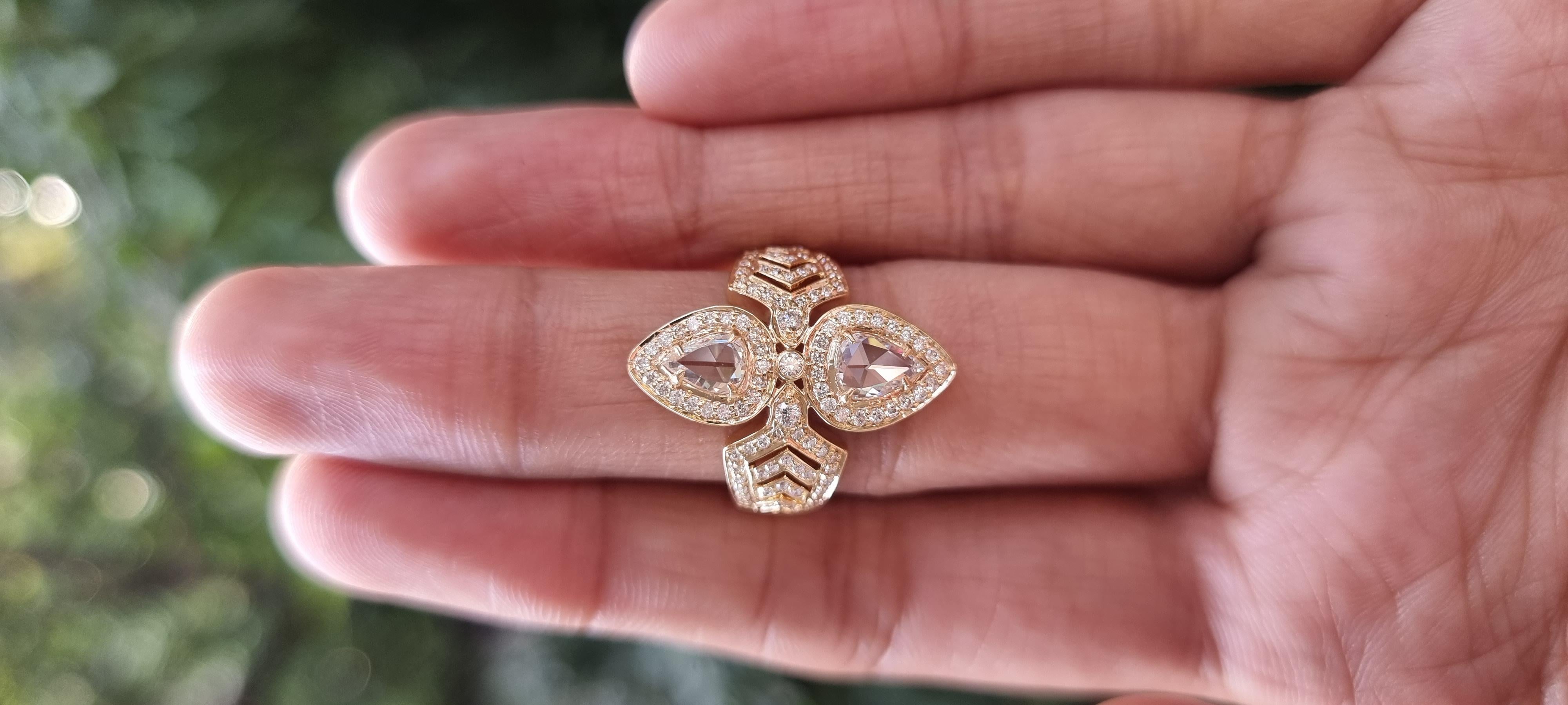 Rose Cut Diamond Ring In New Condition For Sale In New York, NY