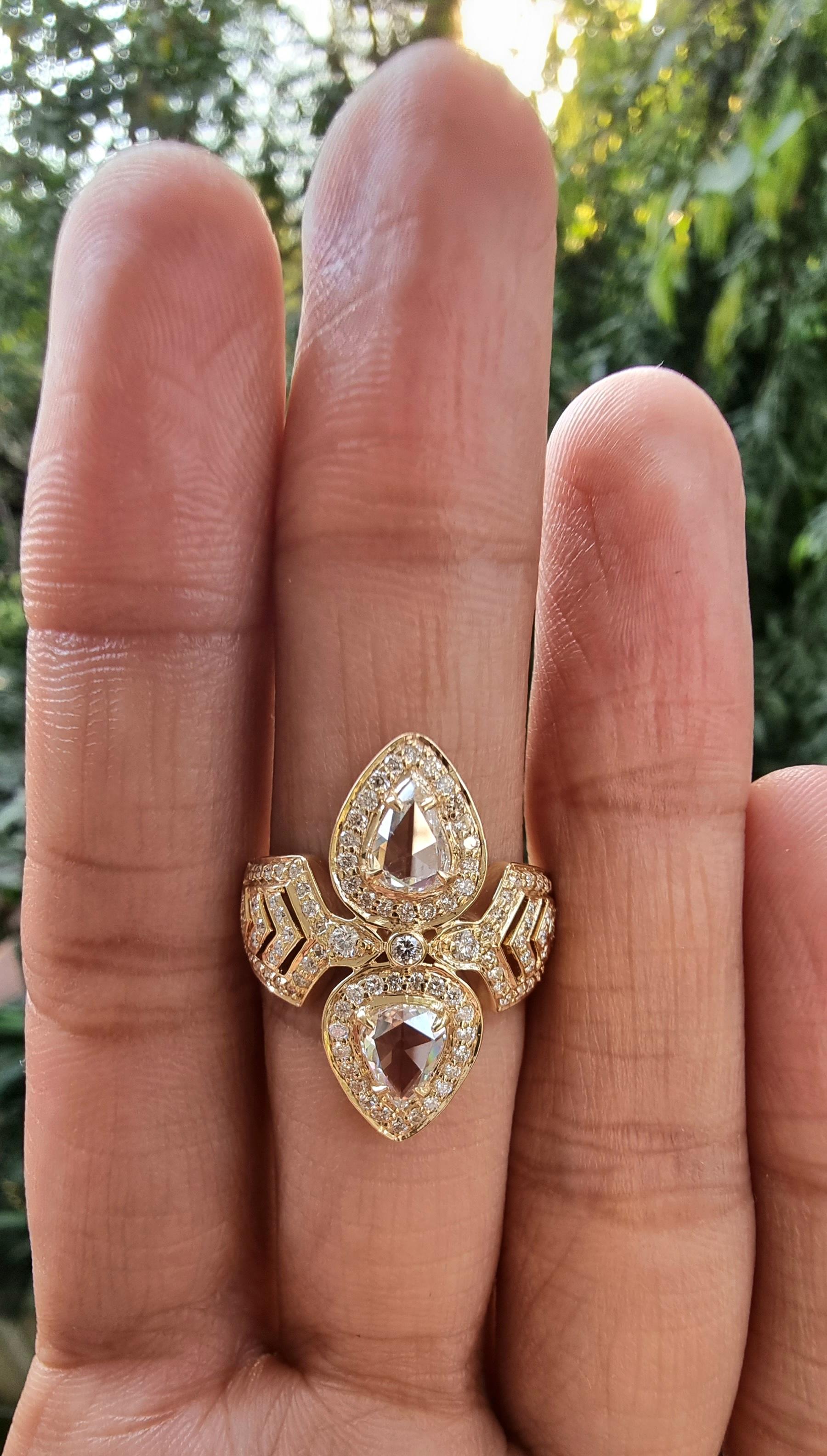 Women's Rose Cut Diamond Ring For Sale