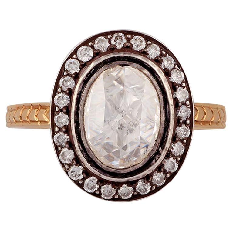 Rose Cut Diamond Ring in Victorian Style