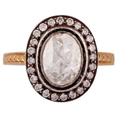 Anillo de diamantes talla rosa de estilo victoriano
