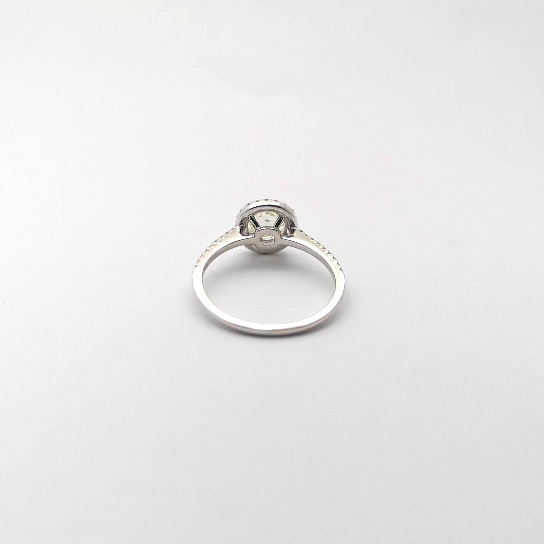 Bague en or blanc 18 carats sertie de diamants taillés en rose en vente 3