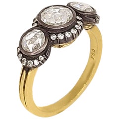 Rose-Cut Diamond Ring, Trio Vintage Rose-Cut Diamond Ring, Trio