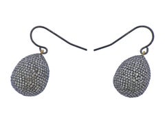 Rose Cut Diamond Silver Gold Teardrop Earrings