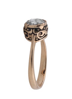 Rose Cut Diamond Single-Stone Ring