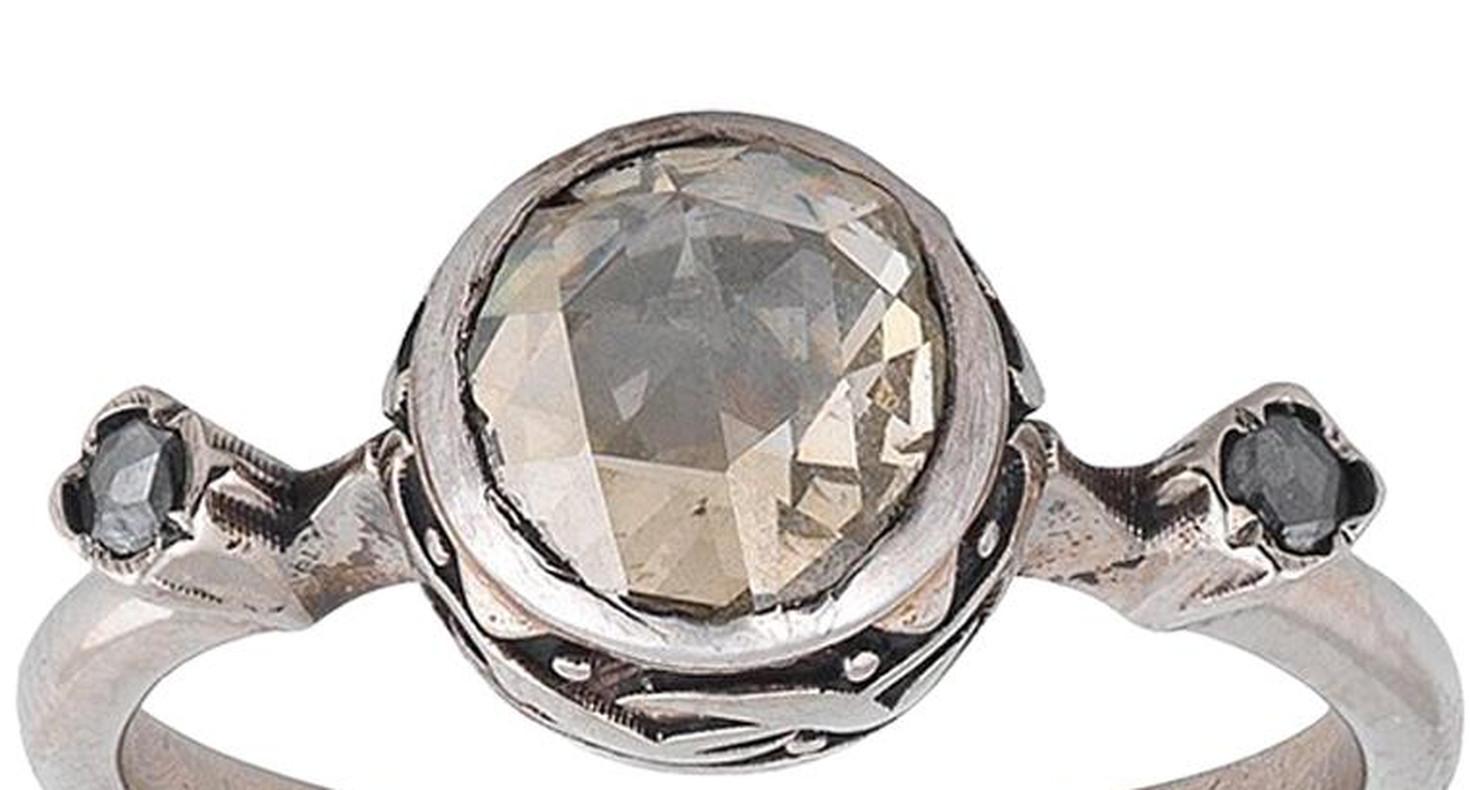 Retro Rose Cut Diamond Single-Stone Ring For Sale