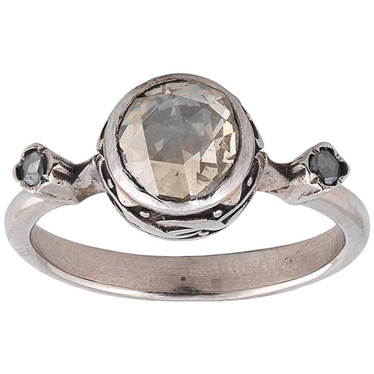 Rose Cut Diamond Single-Stone Ring