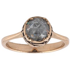 Rose Cut Diamond Single-Stone Ring