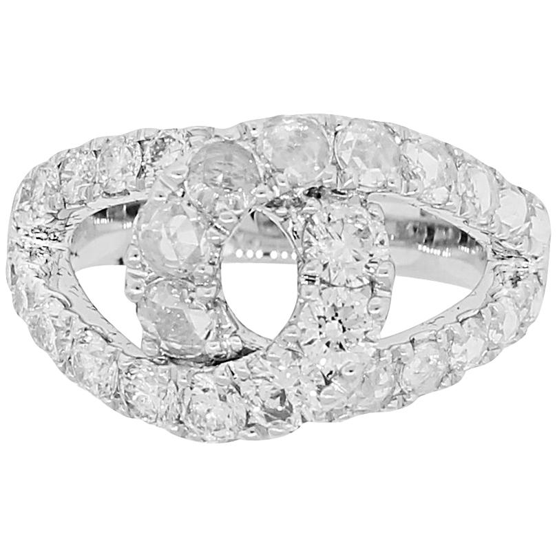 Rose Cut Diamond Swirl Ring