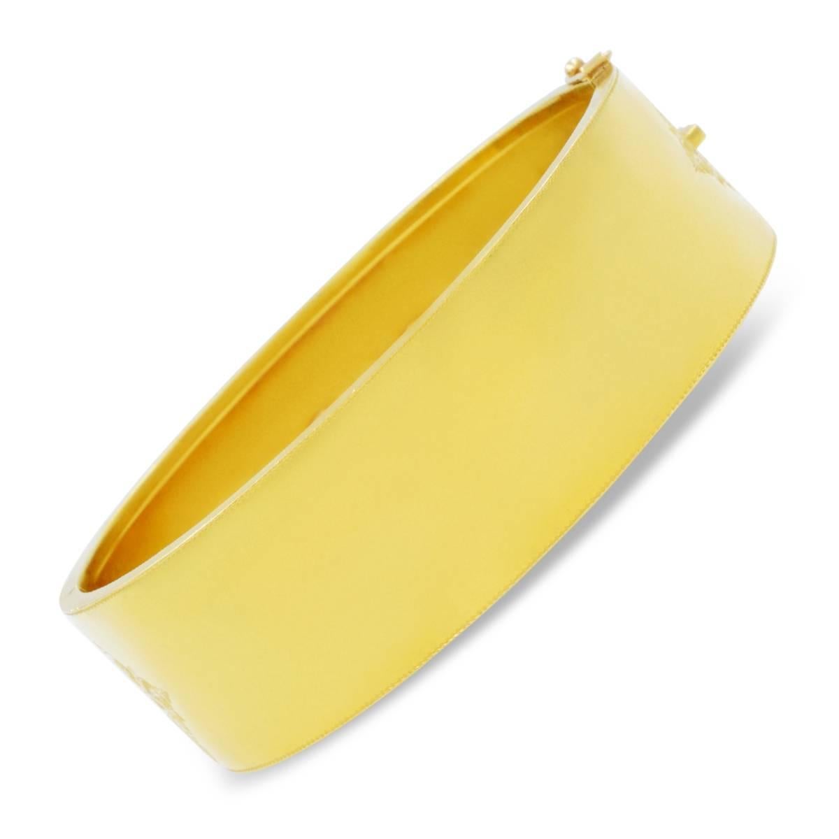 Women's Rose Cut Diamond Yellow Gold Wide Vintage Rare Bangle Cuff and Silver Bracelet
