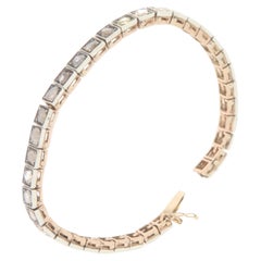 Rose Cut Diamonds 14 Karat Yellow Gold Cuff Bracelet