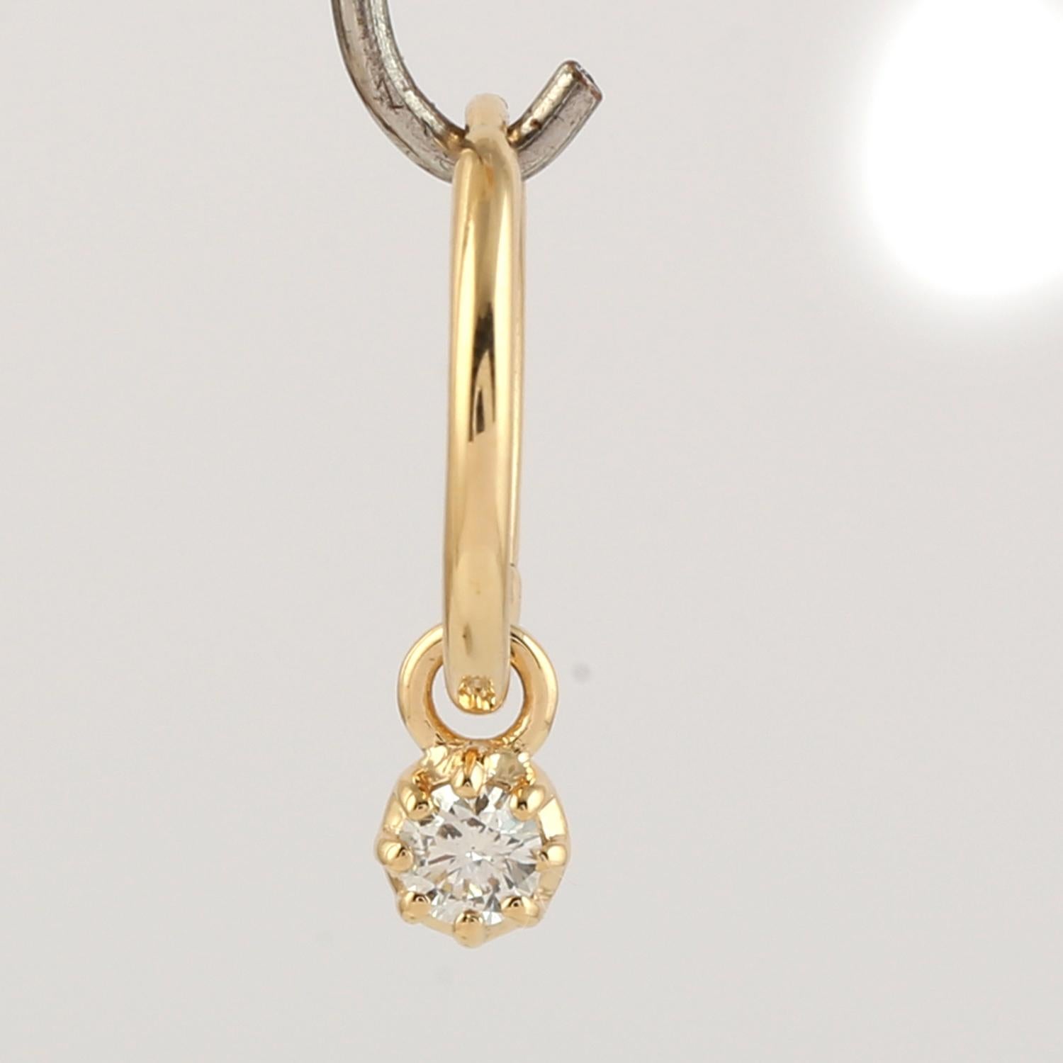 Rose Cut Diamanten Hoop Ohrringe In 18k Gelbgold gemacht (Zeitgenössisch) im Angebot