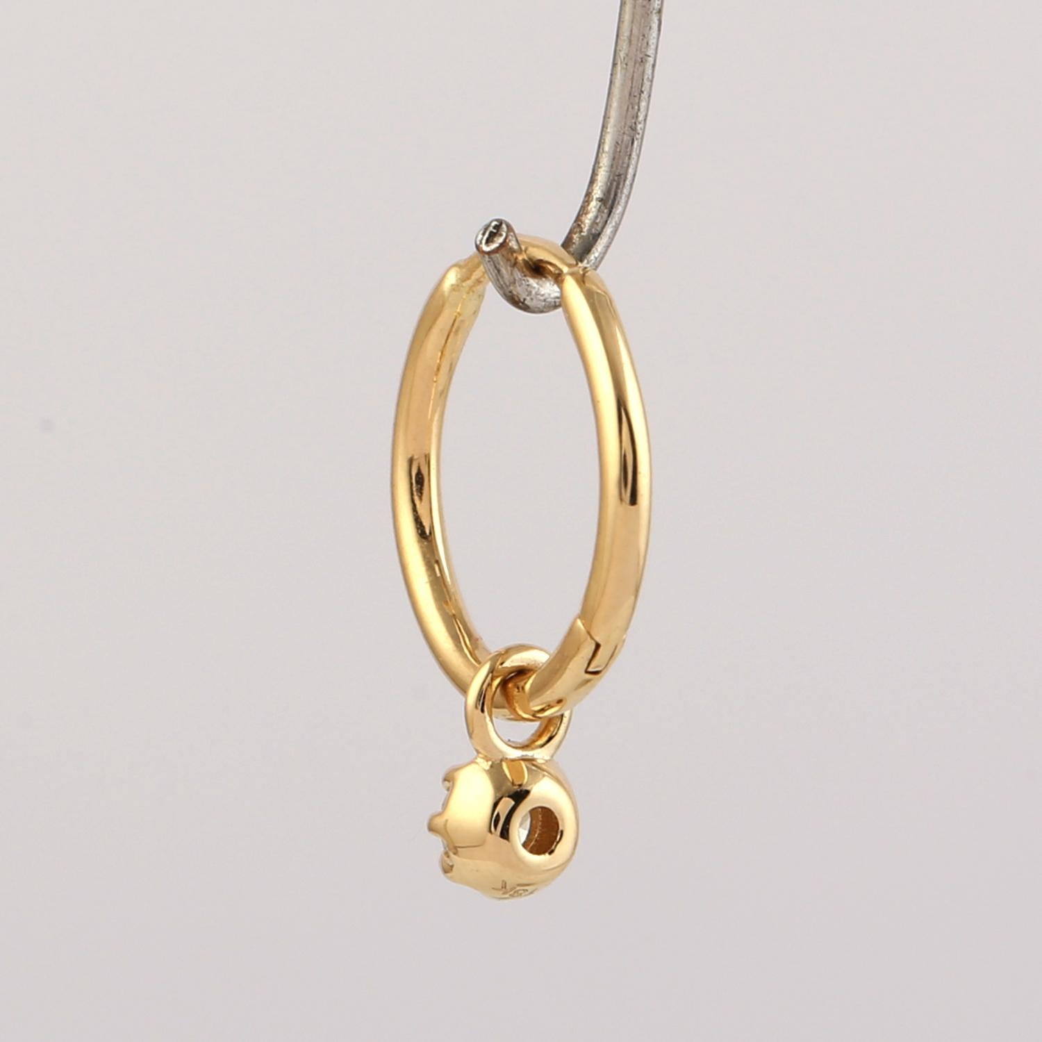Rose Cut Diamanten Hoop Ohrringe In 18k Gelbgold gemacht (Gemischter Schliff) im Angebot