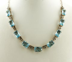 Rose Cut Diamonds Rose Gold and Silver Link Necklace