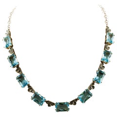Rose Cut Diamonds Rose Gold and Silver Link Necklace