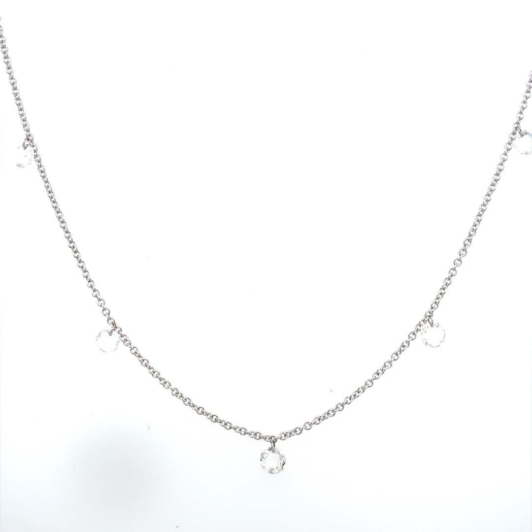 This incredible Diamond necklace features seven rose-cut Diamonds, which are set in 18ct White Gold. The Diamonds are laser-drilled This pendant is a perfect gift for your loved ones and yourself.

Additional Information: 
Total Diamond Weight: