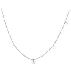 Rose Cut Floating Diamond Necklace Set in 18ct White Gold