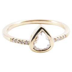 Anello con perla dal taglio a rosa