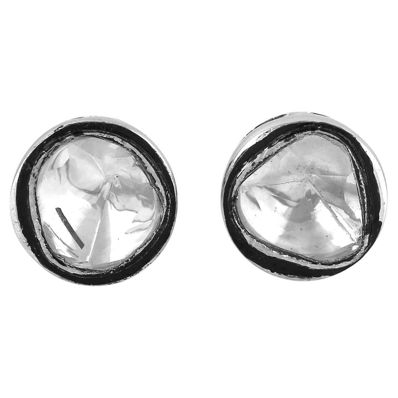 Illusion Heart Shape Diamond Stud Earrings Made In 18k White Gold For