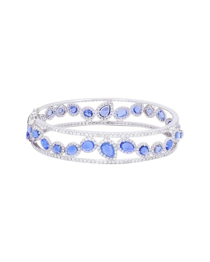 Bracelet en saphir taillé en rose et diamant Unisexe en vente