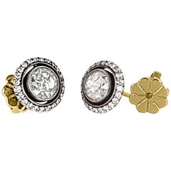 Rose-Cut Diamond Stud Earrings