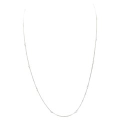 Rose Cut White Diamond Necklace in 18K White Gold
