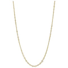 Rose-Cut Yellow Diamond Chain Necklace '6.42ct tw'
