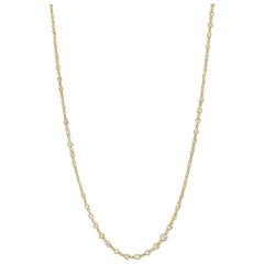 Rose-Cut Yellow Diamond Chain Necklace '6.42ct tw'