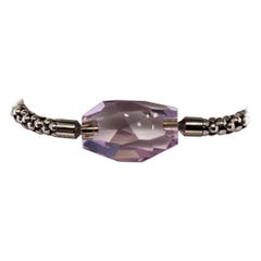 Rose De France Amethyst '11.7 Grams', Raspberry Steel Necklace