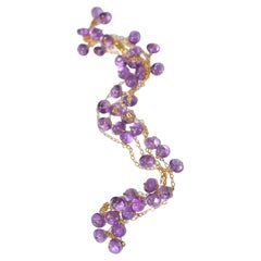 Rose De France Amethyst Beads necklace in 12K Gold Filled Chain
