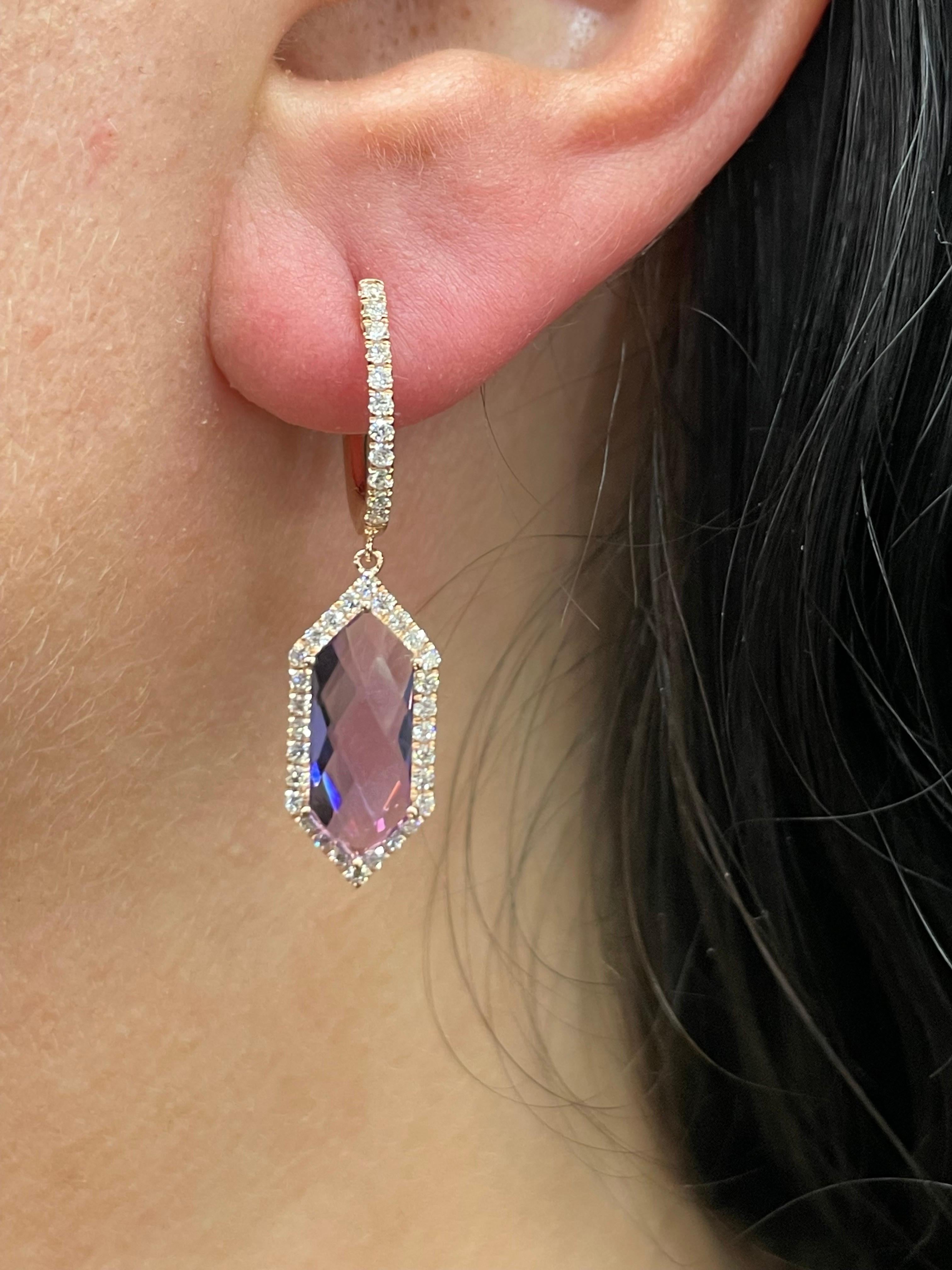 rose de france amethyst earrings