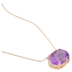 Rose D’France Necklace - 18K Solid Yellow Gold - Amethyst