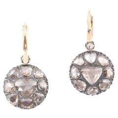Antique Rose Diamond Cluster Earrings