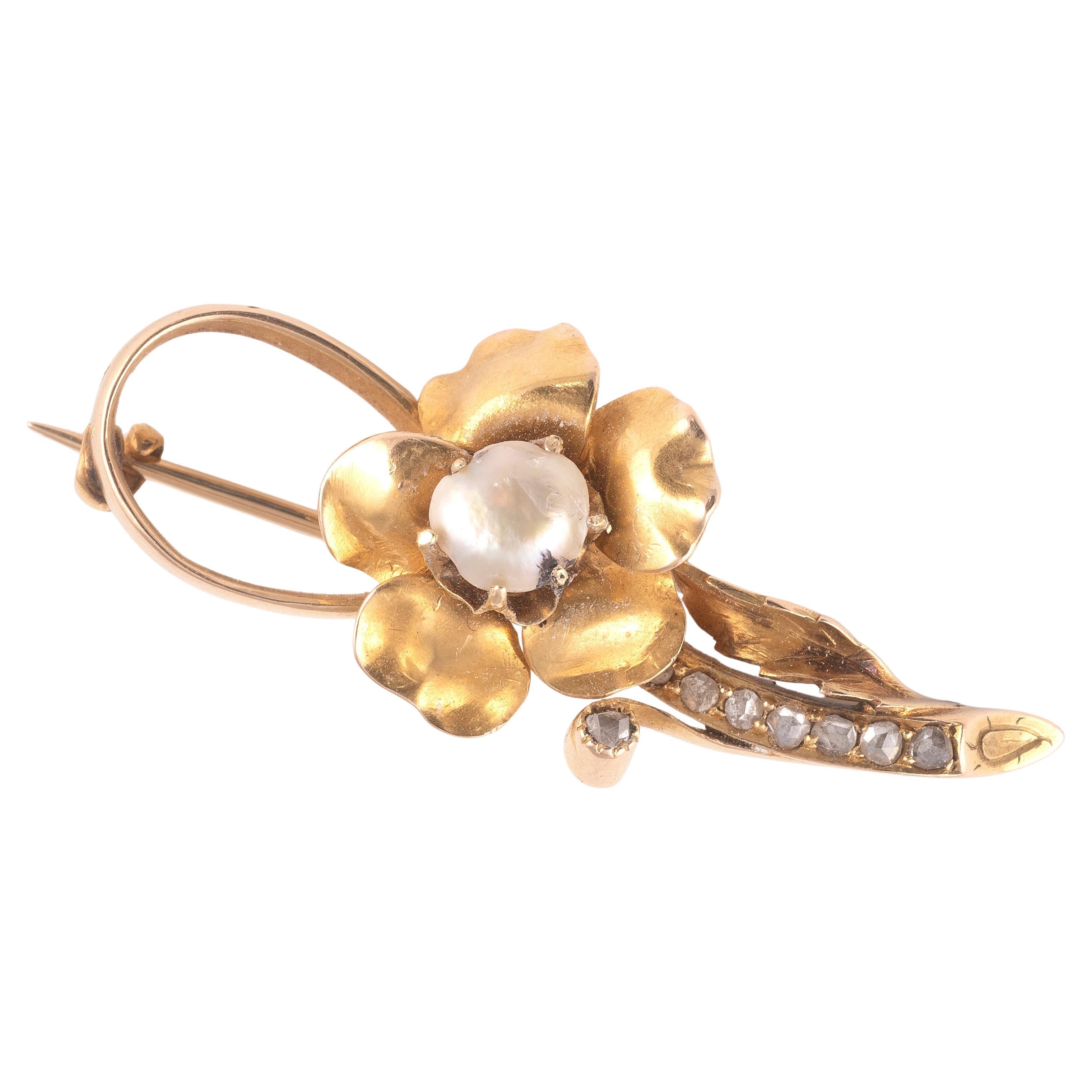 diamond rose brooch