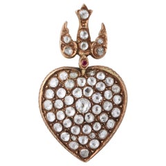 Rose Diamond Gold Heart with Bird Link