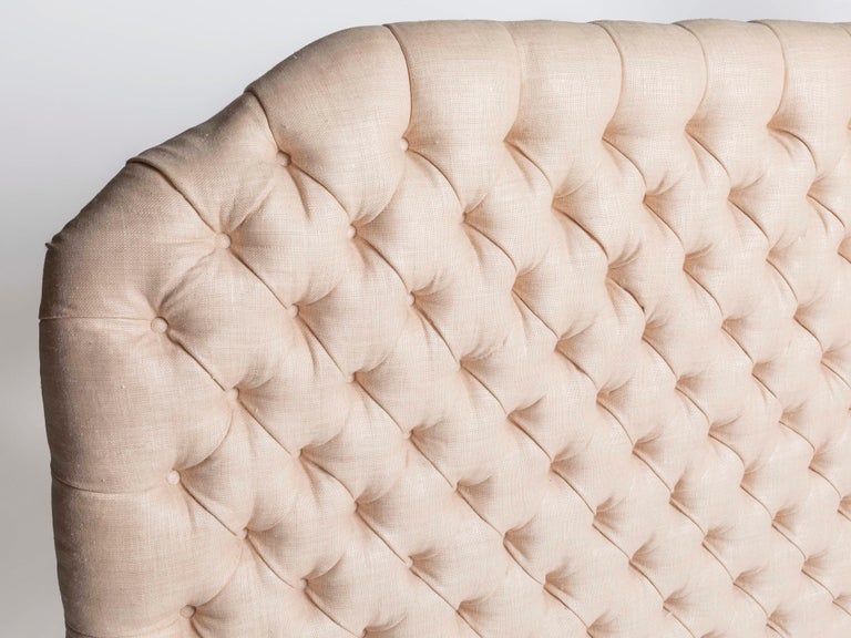 Rose Diamond Tufted Padded Queen Bed Frame with Headboard and Footboard