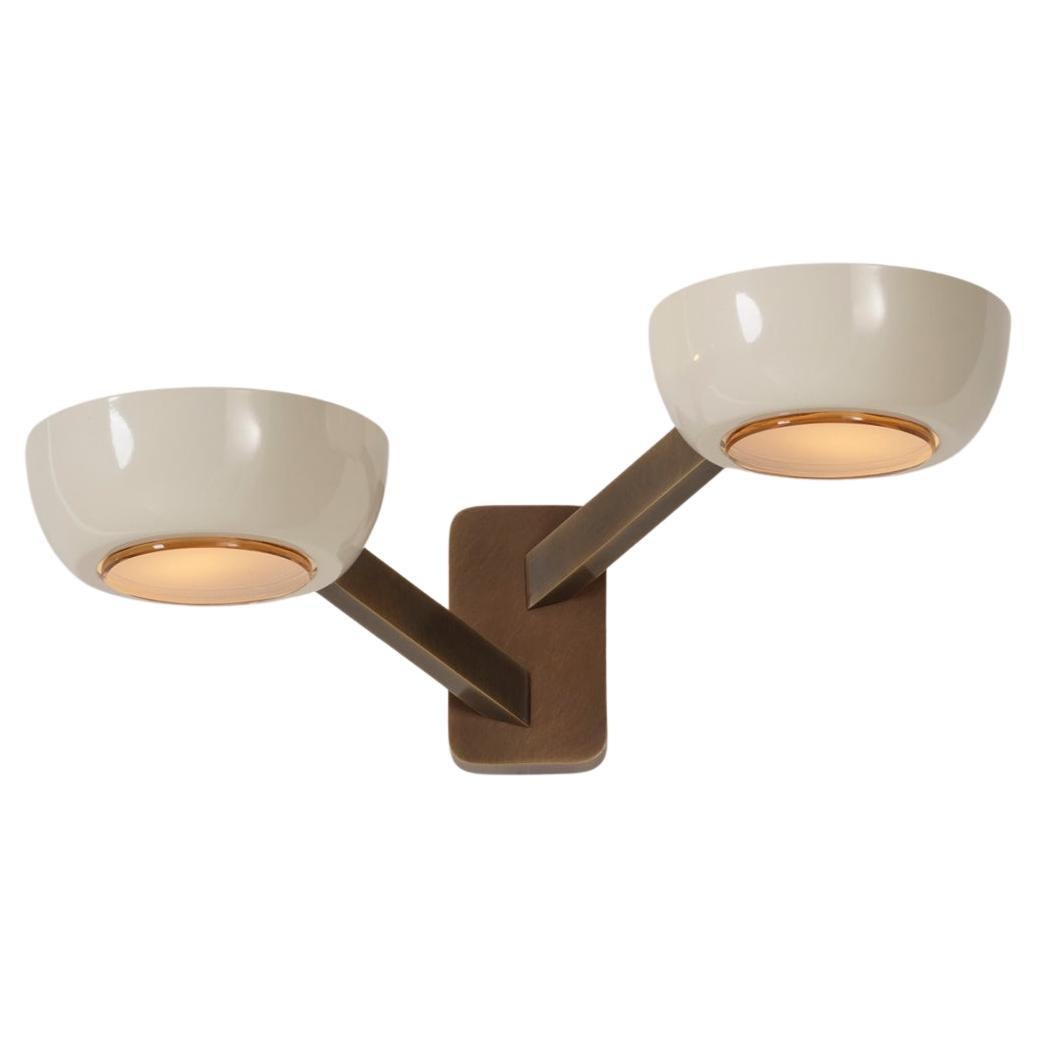 Rose Double Wall Light by Gaspare Asaro. Bronze Finish. For Sale
