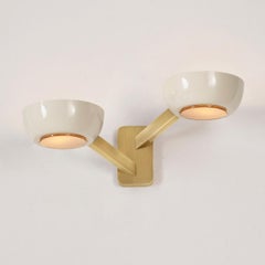 Rose Double Wall Light by Gaspare Asaro. Satin Brass Finish.